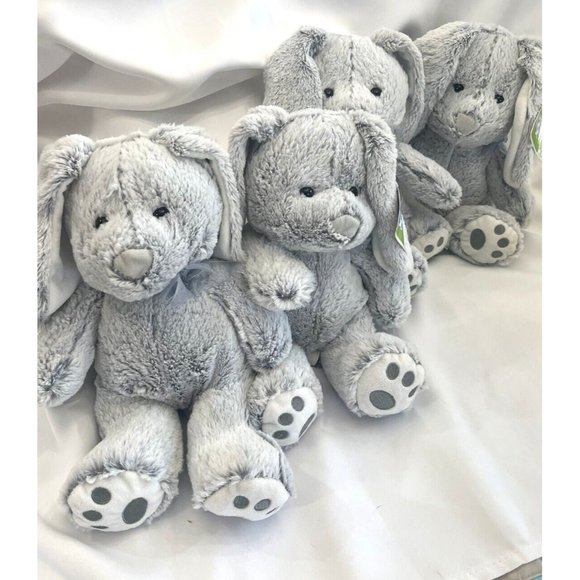 Hug Fun Plush GRAY BUNNY 14” NWT Stuffed Animal Rabbit LOT OF 4, Walmart - Picture 1 of 2